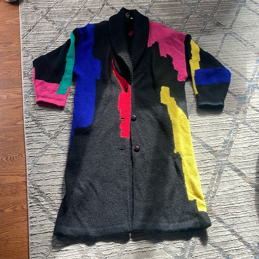 Vintage long sweater coat